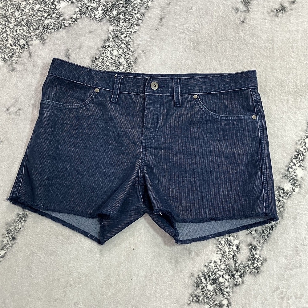 Carve Designs Corduroy Cutoff Shorts Navy Blue Size 4 Raw Hem Casual